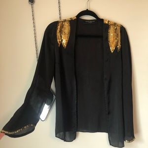 Gold and black sequin jacket